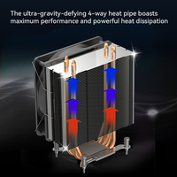 4 Heat Pipes CPU Cooler 120mm ARGB PWM Fluid Bearing Copper & Aluminum Heatsink Silent Air Cooling for Intel for Desktop