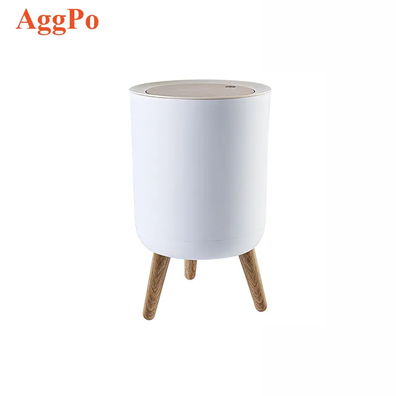 Household garbage can with press top lid Nordic modern Waste Basket Plastic Trash bin Suitable for Kitchen Bathroom Bedroom