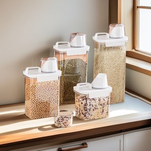 Grain Storage Box Rectangle Sealed Lid Moisture Proof Rice Container Kitchen Food Storage Jar - Product Image 1