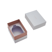 Boîte à bougies écologiques haut de gamme en gros, ensemble de deux pièces blanc ivoire, logo personnalisé, dorure à chaud, pelliculage mat et brillant