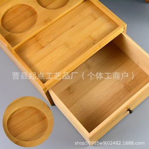 Caja de almacenamiento de madera para lavabo con cajón, organizador cuadrado de madera maciza para estantes de baño - Product Image 4