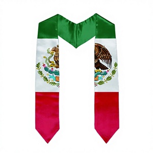Banda de Graduación Unisex con Bandera de México, Tela de Satén y Cachemira, Accesorios para Uniformes Escolares Infantiles, En Stock, Hecho en China - Product Image 2