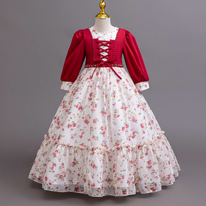 Vestito da bambina in chiffon floreale per feste, performance di pianoforte, abito da sera, regalo per Eid - Offerta imperdibile - Product Image 1