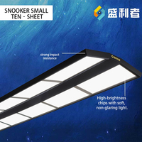 Suspension LED linéaire rectangulaire personnalisée 6500K en acier noir pour projet de salle de billard
