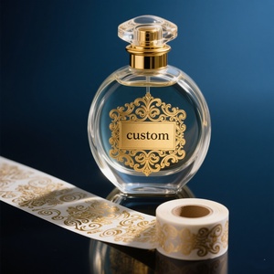 Biểu Tượng Tùy Chỉnh Nhãn UV In Ấn Nhôm Kim Loại Dán Vàng Không Thấm Nước Lá Sticker Cho Nước Hoa Chai Biểu Tượng Tùy Chỉnh Nhãn - Product Image 1