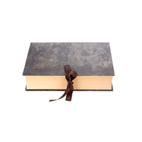 Emballage en forme de livre cadeau personnalisé, accessoire à rabat, en papier, avec fermeture de ruban, vente en gros, 50 unités