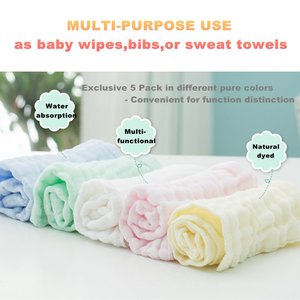 RTS <strong>Best</strong> Selling Colorful Natural Cotton Muslin Face Towels 30*30 Quick-Dry <strong>Washcloths</strong> Disposable for <strong>Newborns</strong> Woven Bathroom - Product Image 4