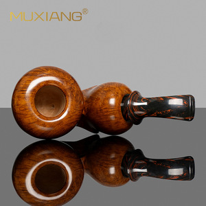 Muxiang Handmade Solid Wood Gourd Shaped Tobacco Pipe Free Style Smoking Device - Product Image 3