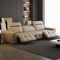 102960 Canapé en cuir moderne Quanu avec appui-tête réglable et fonction inclinable pour salon, canapé inclinable multifonctionnel électrique