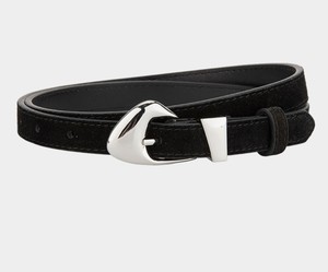 <span class=keywords><strong>Ceinture</strong></span> en cuir de vachette et <span class=keywords><strong>daim</strong></span> noir et marron vintage de haute qualité pour femmes, fine et ajustée, avec boucle, idéale pour les jeans et les robes - Product Image 5