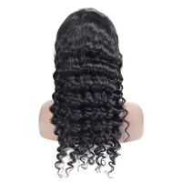 Perruque frontale bouclée profonde et lâche transparente pour dentelle, 100% cheveux humains vierges Remy, couleur naturelle, vague d'eau, longue longueur pour femmes