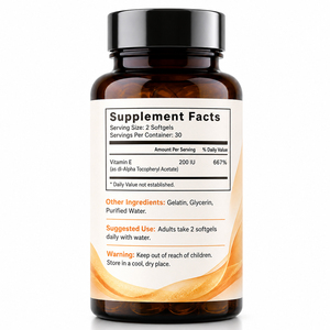 Complément Alimentaire Essentiel de Vitamine E en Gélules Molles pour Adultes, pour la Santé de la Peau et de l'Immunité - Product Image 6
