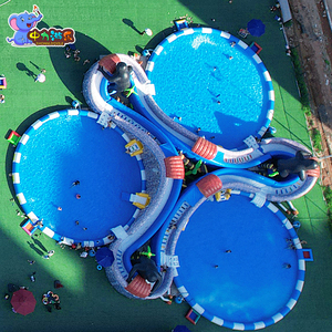 Chủ đề phiêu lưu rừng trượt nước bơm hơi với hồ bơi ngoài trời trò chơi dưới nước trẻ em công viên nước bơm hơi - Product Image 4