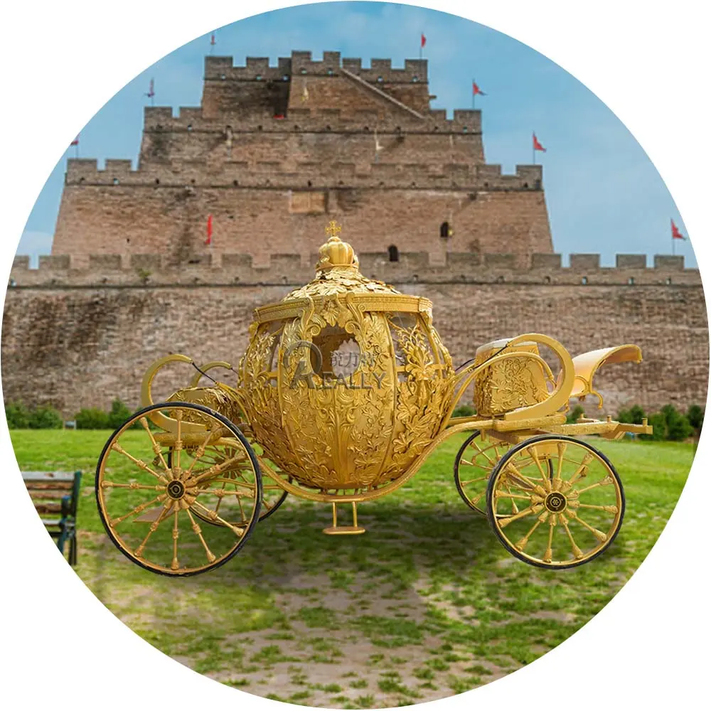 OEM Outdoor Cinderella Electric Pumpkin White Horse Carriage Christmas Horse Carriage Decoration for Wedding