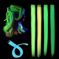 Extensions de cheveux synthétiques fluorescentes de 20 pouces, cheveux brillants dans le noir, cheveux à tresser lumineux