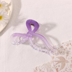 Pinza de Pelo Francesa de Plástico con Lazo Degradado, Pinza de Pelo Grande de 11CM para Cabello Fino, Pinza de Tiburón, Venta al por Mayor - Product Image 4