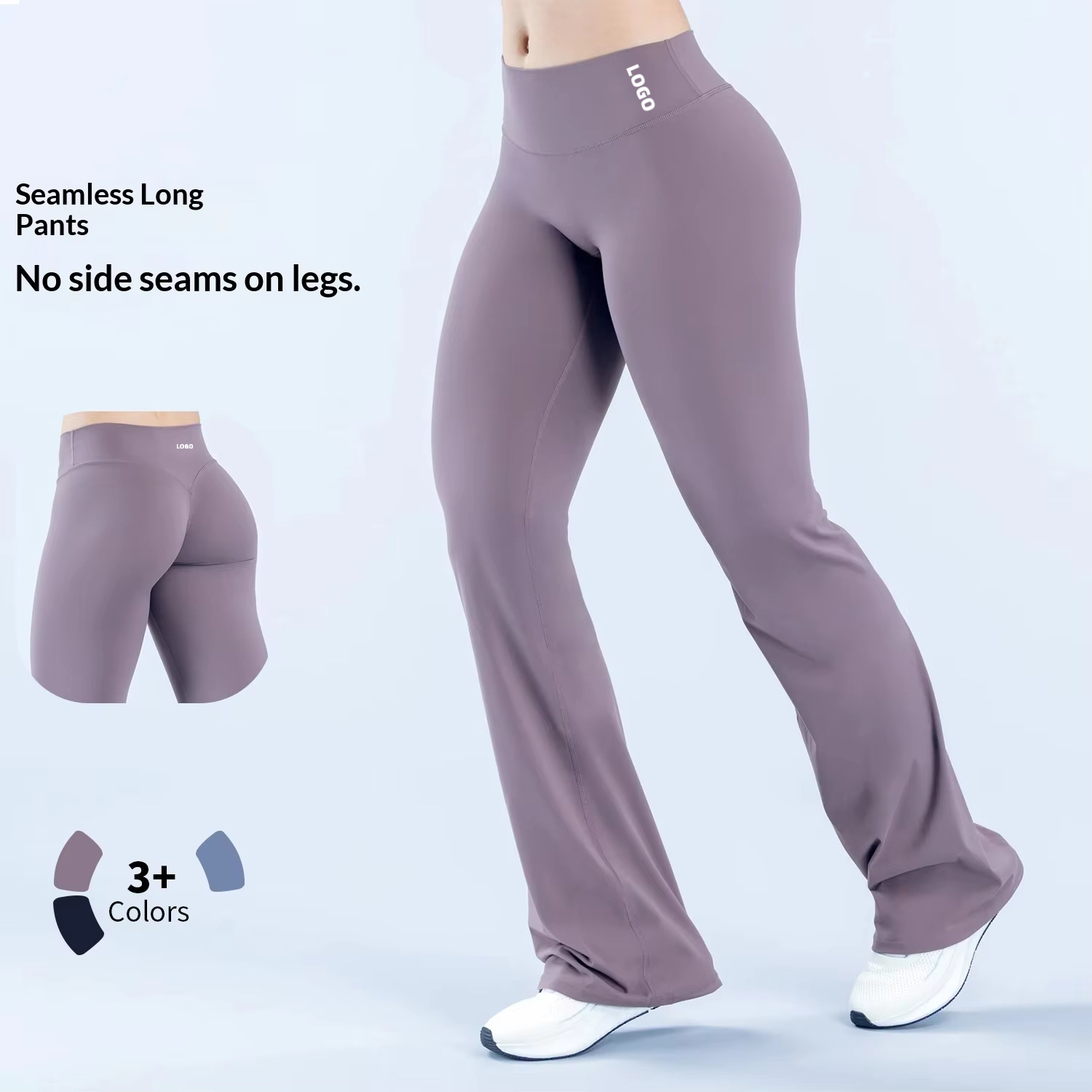 Women's High-Waisted Ankle-Length Yoga Pants-Breathable Four-Way Stretch Nylon/Spandex Sports Pants with Elastic Waistband