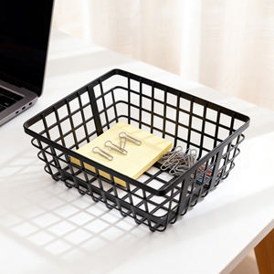 Panier de rangement en acier au carbone durable, résistant à la rouille, écologique, moderne, multi-usages, grande capacité, avec design d'égouttage pour le rangement - Product Image 5