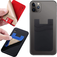 Porte-cartes de téléphone portable en silicone personnalisé, durable, antidérapant, avec adhésif pour l'arrière du téléphone, double couche, en silicone