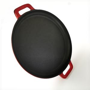 Poêle à Pizza en <span class=keywords><strong>acier</strong></span> de 14 pouces avec poignées faciles à saisir pierre profonde pour four <span class=keywords><strong>ou</strong></span> plaque de cuisson - Product Image 4