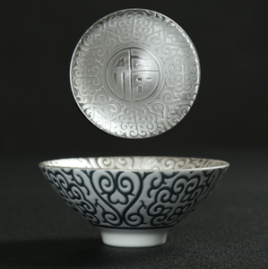 Taza <span class=keywords><strong>de</strong></span> Té <span class=keywords><strong>de</strong></span> <span class=keywords><strong>Plata</strong></span> <span class=keywords><strong>de</strong></span> Ley Personalizada, Taza <span class=keywords><strong>de</strong></span> Té <span class=keywords><strong>de</strong></span> Porcelana Hecha a Mano con Interior Dorado en <span class=keywords><strong>Plata</strong></span>, Tazón <span class=keywords><strong>de</strong></span> Té Kung Fu Cónico Tradicional - Product Image 1