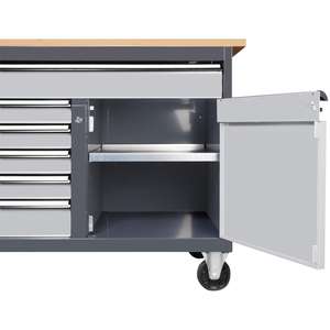 Kraftwerk établi à roulettes avec 5 tiroirs, porte et 1 grand tiroir - Product Image 3