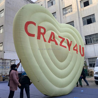 Ballon géant en forme de cœur pour la Saint-Valentin, impression numérique, batterie au lithium, matériau durable, installation facile, ventilateur intégré, prise secteur