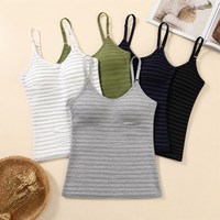 Débardeur long pour femme à bretelles spaghetti, légèrement rembourré, avec bonnets entièrement fixes et dos long