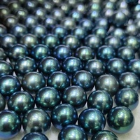 Perles d'eau douce rondes bleues teintées de haute qualité certifiées CMA Tianmeng de qualité AAA de 11 mm, non poreuses, pour la fabrication de bijoux