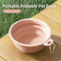 Bol pliable en silicone étanche IPX6 de 350 ml pour chien, qualité alimentaire, pour l'extérieur, les voyages, les fêtes, avec mousqueton