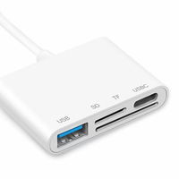 Buena venta 4-en-1 Adaptador OTG para conexión de cámara CF/ XD/ SD/ TF Lector de tarjetas de memoria y transferencia de computadoras externas