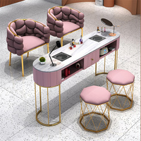 Ensemble table et chaise de manucure professionnel, vente en gros directe d'usine, mobilier de salon de manucure avec aspirateur, OEM ODM, logo personnalisé