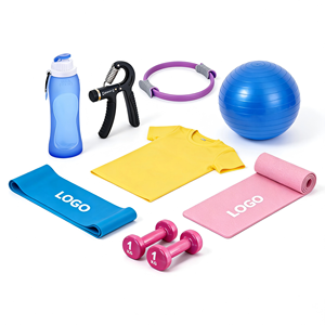Set de Regalo Promocional Personalizado con Artículos Deportivos: Mancuernas, Tapete de Yoga, Botellas de Agua, Pesas Rusas y Bolsas con Cordón para Gimnasios y Yoga - Product Image 1