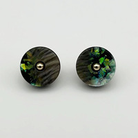 Kancing Resin Cangkang Abalon Hitam Berkualitas Tinggi 10mm dengan Batang Logam, Dipoles, Ukuran XL, Merek Modern, Dapat Dicuci, Pengait Cina