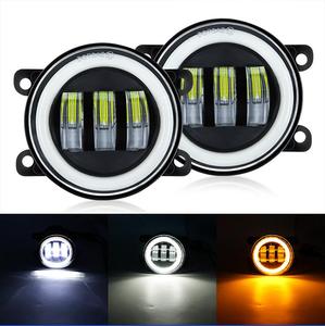 Chất Lượng Cao 3.5 Inch 90Mm LED Đèn Lái Xe Màu Xanh/Đỏ Halo Vòng DRL Thiên Thần Mắt Đèn Sương Mù Không Thấm Nước 60W Ban Ngày Chạy 12V Mới - Product Image 2