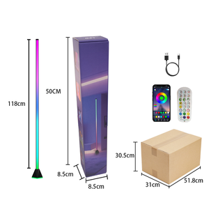 Modern RGBIC LED Floor Lamp Adjustable Color Temperature Dimmable for Music Games Living Room Desk Use Via App Remote <b>Control</b> - Product Image 1
