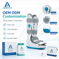 Botte de marche médicale à compression d'air avec coque rigide, sangles réglables, bout ouvert et semelle antidérapante pour la récupération