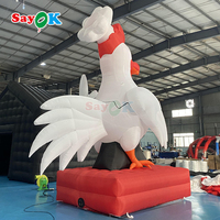 Sayok Ballon de poulet de dessin animé gonflable personnalisé Poulet frit gonflable géant pour la publicité