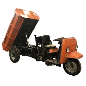 Mine use heavy duty cargo loading tricycles,3 wheels oil motorcycle,hydraulic lift mucking diesel dumper