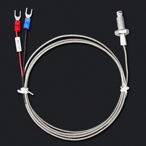 K Type Thermocouple Temperature Sensor Screw Terminal 1.5M Wire With Red Blue Leads For Industrial Use - Product Image 1