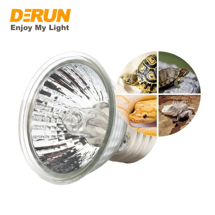 25W 50W 75W 2800K UVA UVB 3.0 Reptile Full Spectrum Turtle Basking Light Lamp Pet Bulb Halogène Chauffage Lampe Ampoule, HAL-HR