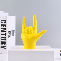 Zeitgenössische Skulpturen Handform-Gesten-Statue LOVE Frieden Handhaltung Polyresin-Ornamente für Raumdekoration