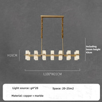 Lustre Suspendu Créatif de Luxe en Albâtre, Lampe de Plafond pour Salle à Manger, Îlot de Cuisine et Foyer