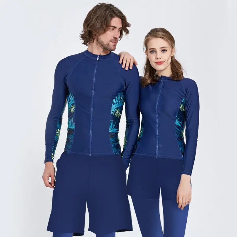 Combinaison de plongée sous-marine hommes et femmes, vêtements pour couple, à manches longues, fendus, protection solaire, surf, en apnée, maillots de bain, nouvelle collection