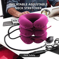 Collier de traction cervicale gonflable réglable, étireur de cou en polyester et nylon, unisexe, pour la maison, le bureau et les voyages