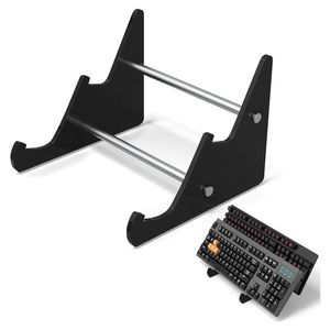 2-Schichtiger Acryl-Tastaturständer mit Abnehmbarem Display-Halter für PC und Tablet, Präsentationsständer und Aufbewahrungsregal für Studierzimmer, Musterzimmer und Ausstellungen - Product Image 1