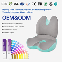 Fabricant OEM/ODM de coussins orthopédiques en mousse à mémoire de forme, logo personnalisé, antidérapant et soulagement de la douleur pour le soutien lombaire et des hanches