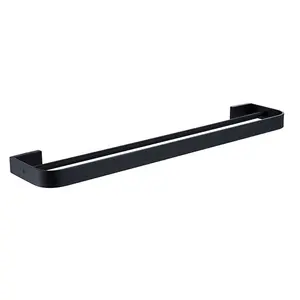 NC4010-MB 60Cm Wandplanken Mat Zwart Sus304 Badkameraccessoires Dubbele Handdoekstang