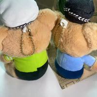 Nouveau porte-clés ours de la police routière mignon en peluche – Coton PP brodé, cadeau d'anniversaire super doux, breloque pour sacs à dos