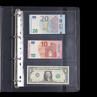 20 hojas de páginas de moneda para colección de papel moneda-3 bolsillos fundas de moneda páginas de álbum de colección